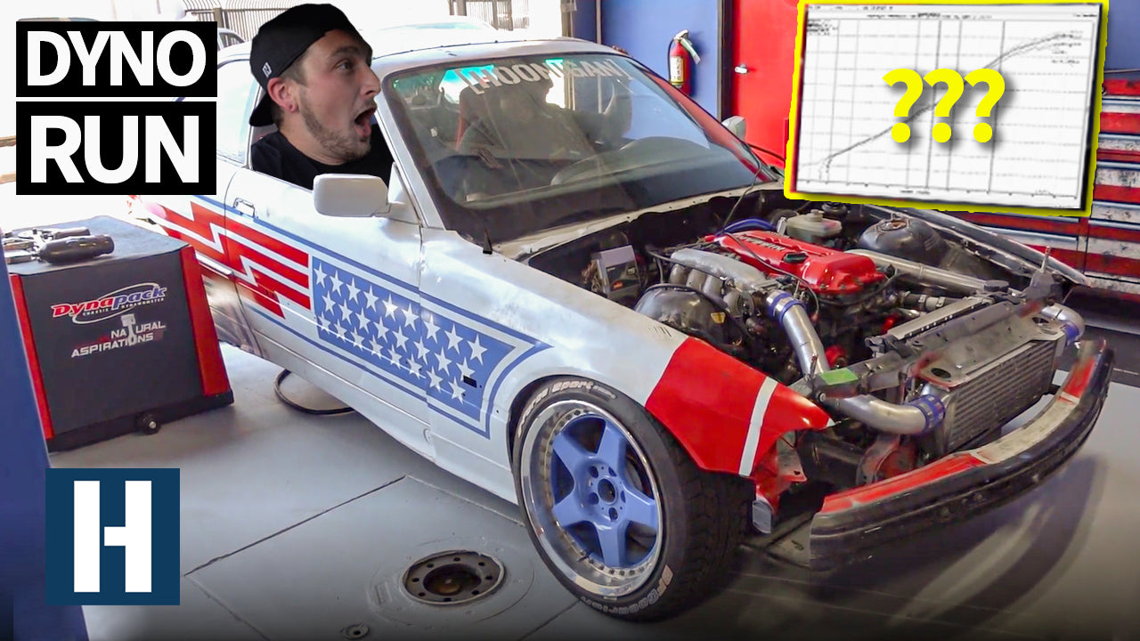Sh#tcar Goes to the Dyno!! Then We Immediately Crash it. SR20 BMW Horsepower Numbers