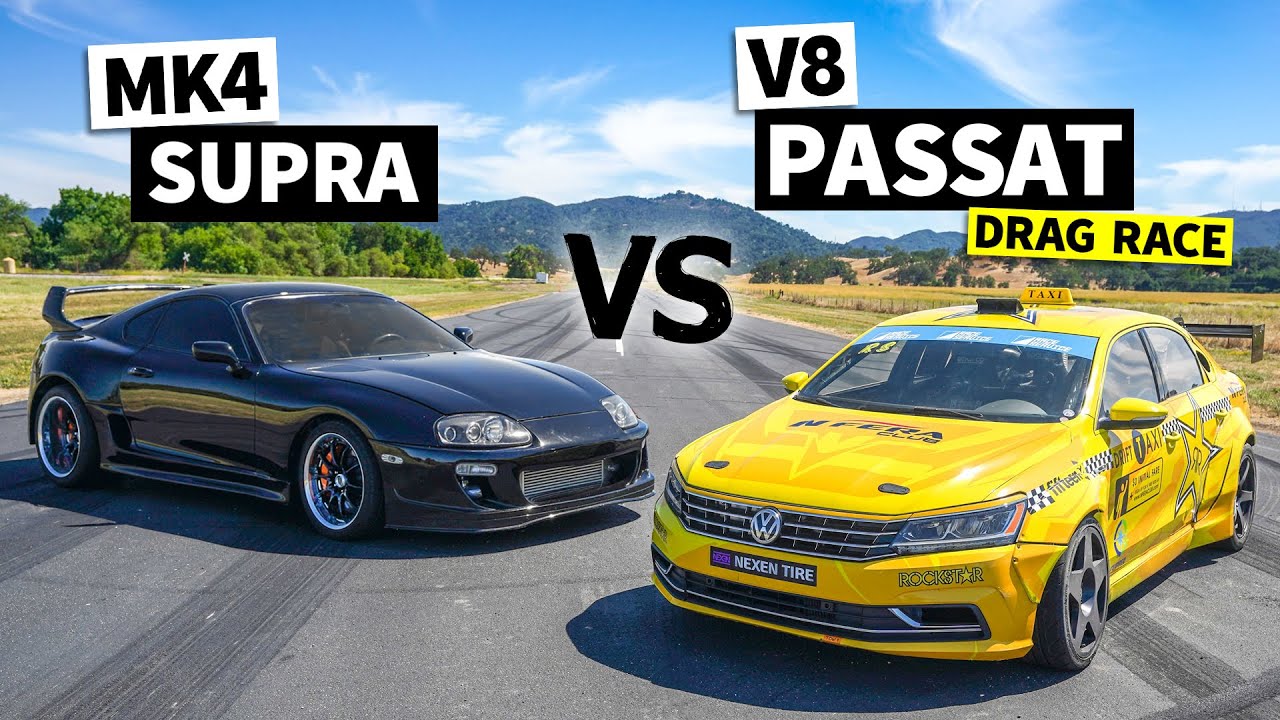 MKIV Supra vs. The World’s Most Rowdy LS7 Passat (With 8 to 1 Headers!) // This vs. That