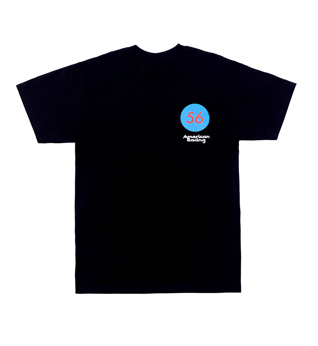 Black short sleeve tee featuring "Chrome is the New Black" graphic from American Racing.