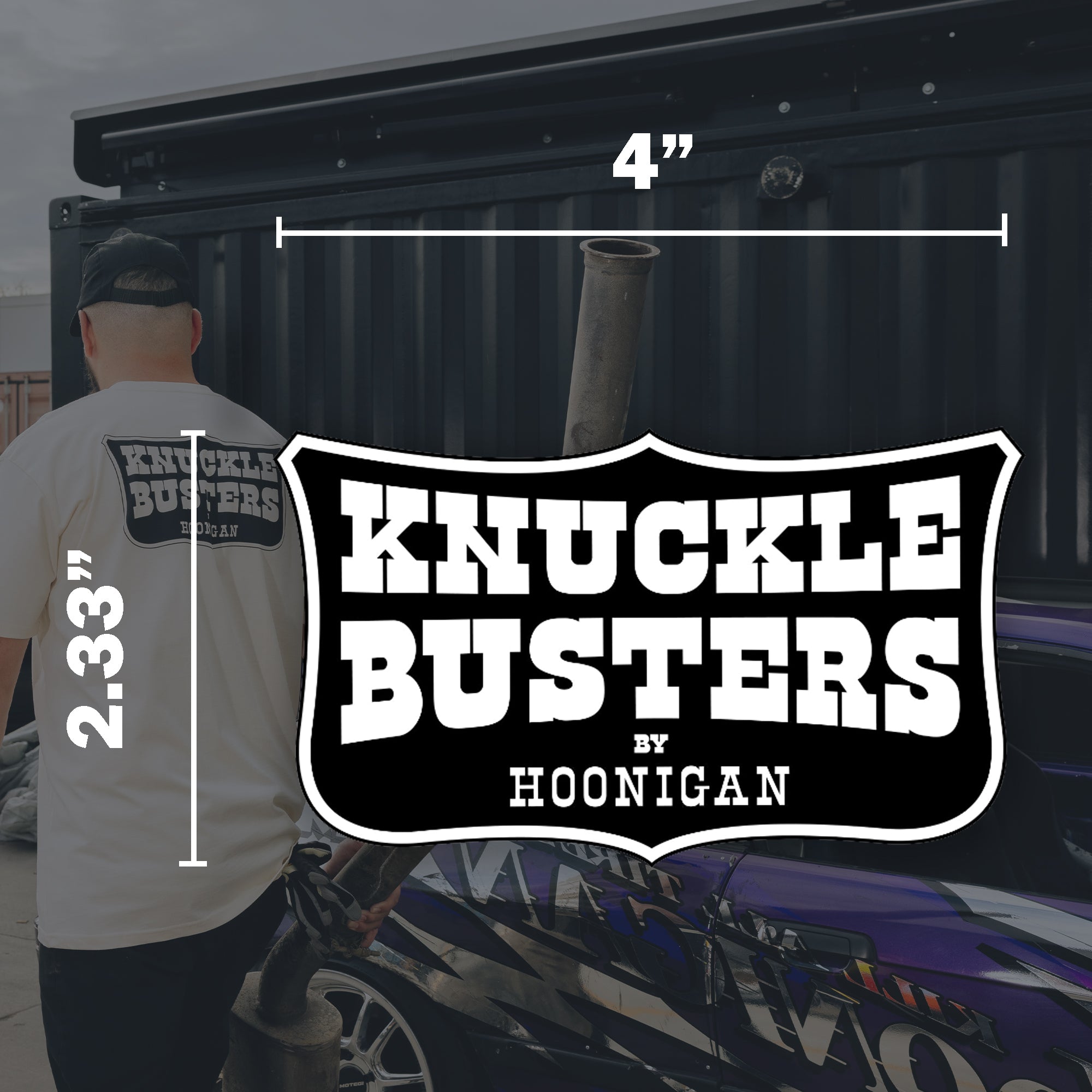 Hoonigan BELT SANDER sticker, 4 inches, featuring bold graphics and vibrant colors.