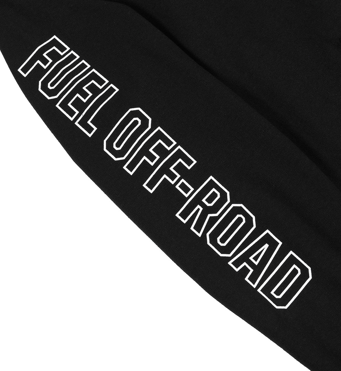 Black Fuel Logo Hoodie featuring a bold white logo on the chest.