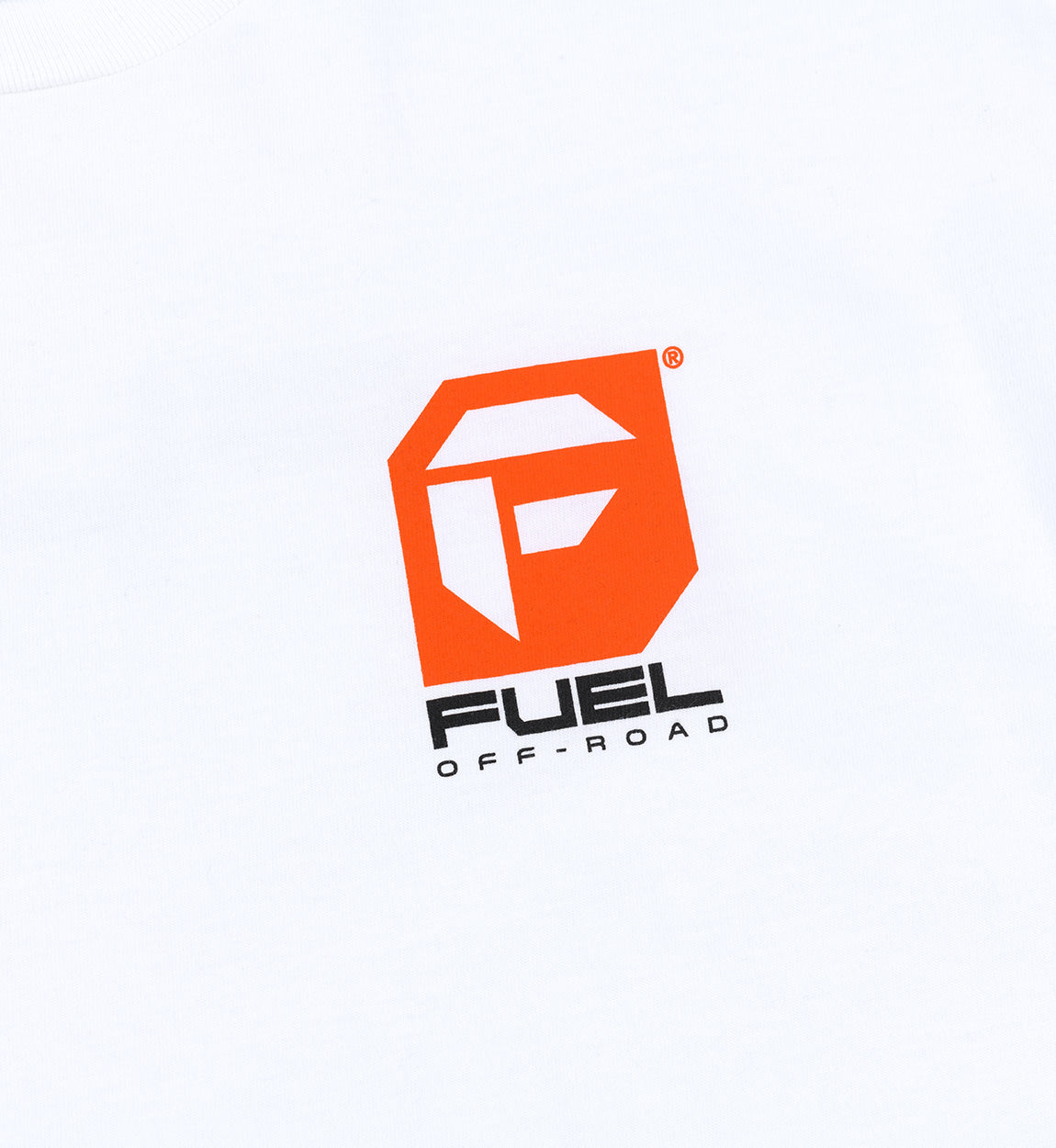 Orange short sleeve tee featuring the Fuel logo prominently displayed on the front.