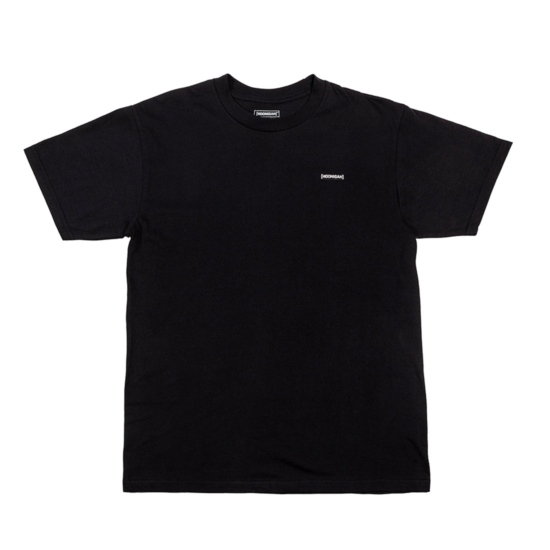 Hoonigan STANDARD ISSUE Short Sleeve Tee in black, featuring front logo print and crew neckline.