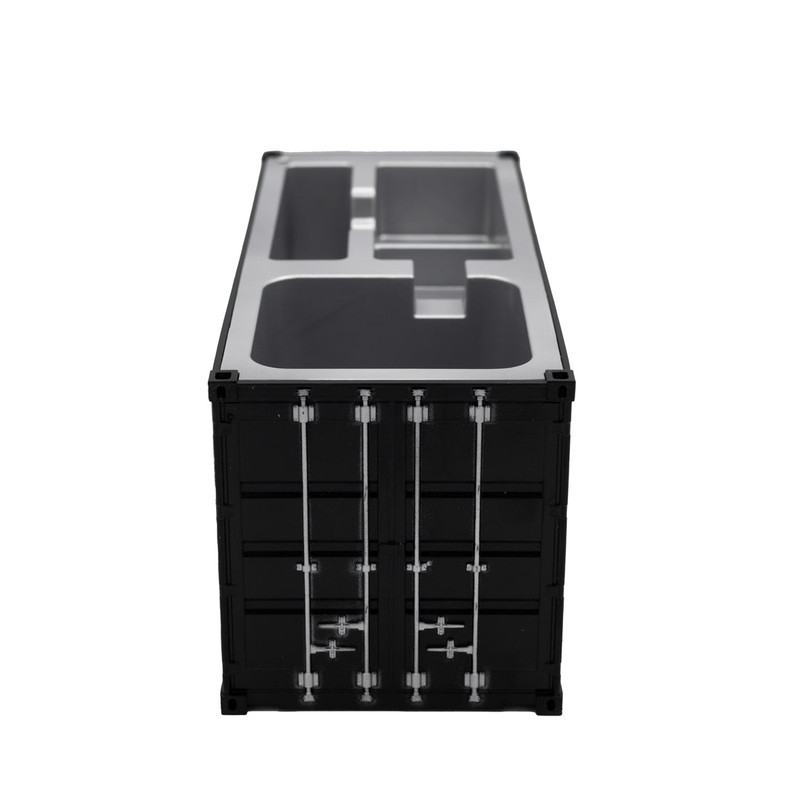 Hoonigan X Spen1 mini shipping container model with graffiti-style artwork, featuring vibrant colors and detailed graphic designs.