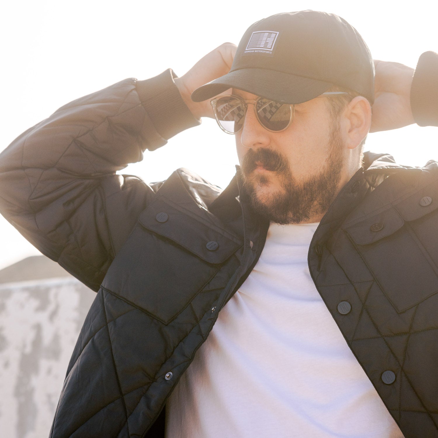 Hoonigan Motorsports unstructured dad hat in black with embroidered logo on the front.