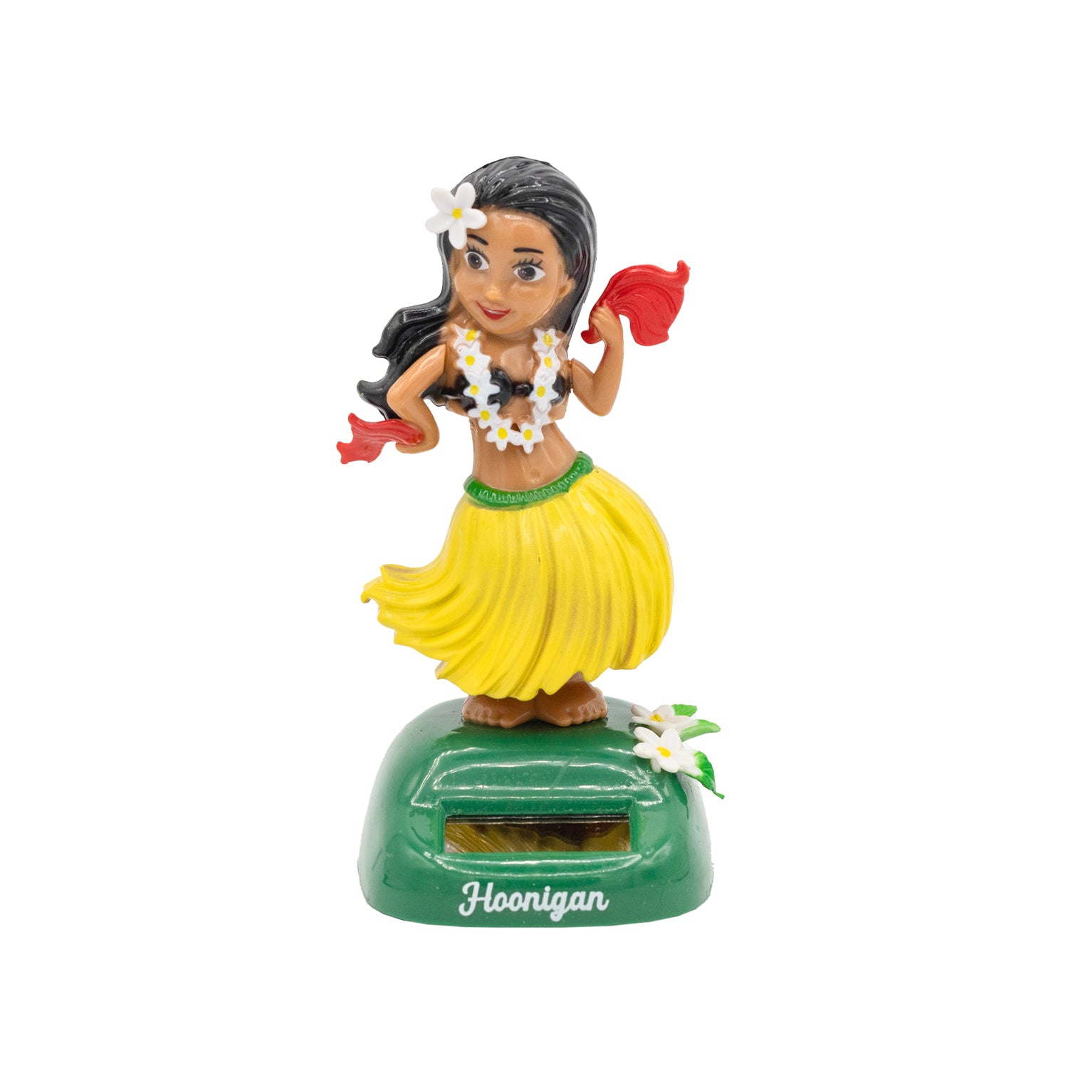 Hoonigan HULAgan GIRL graphic featuring a stylized female character in a vibrant hula dancer outfit, set against a colorful background.