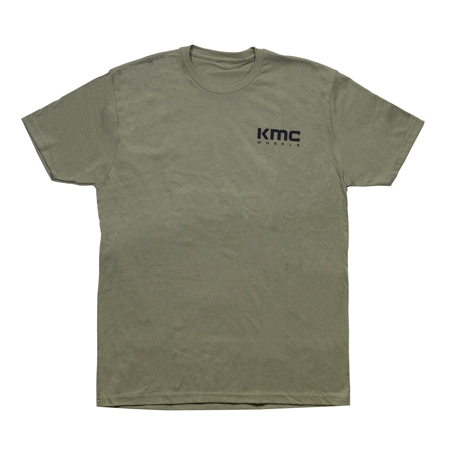 KMC logo short sleeve t-shirt in navy blue, featuring a round neckline and relaxed fit.
