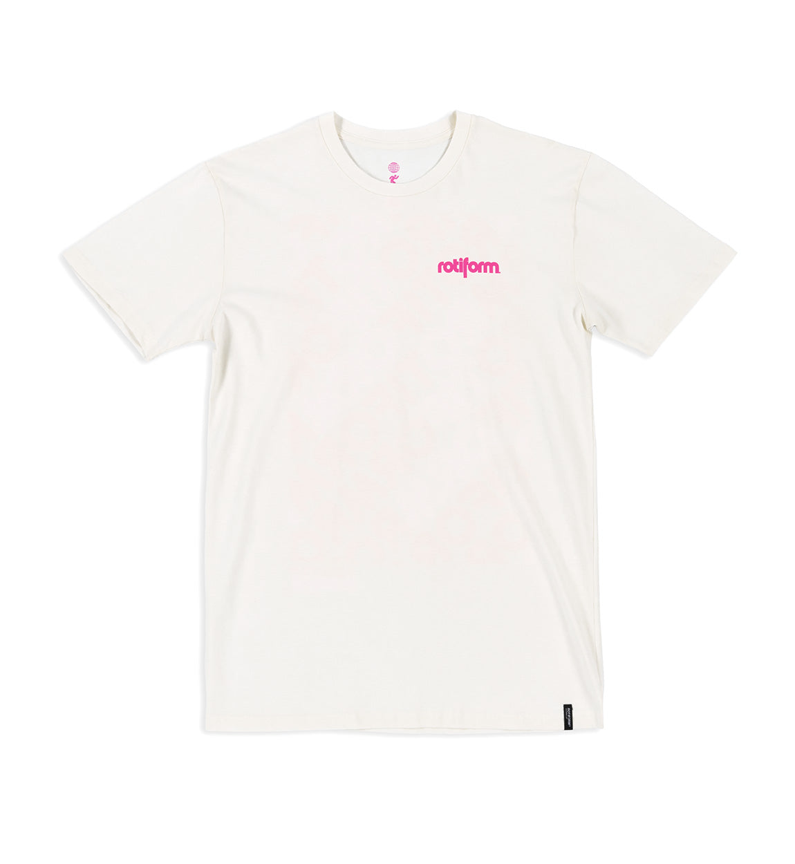 Rotiform DONUTS N DRIVERS Short Sleeve Tee in black, featuring white graphic design of donuts and driving elements on the front.