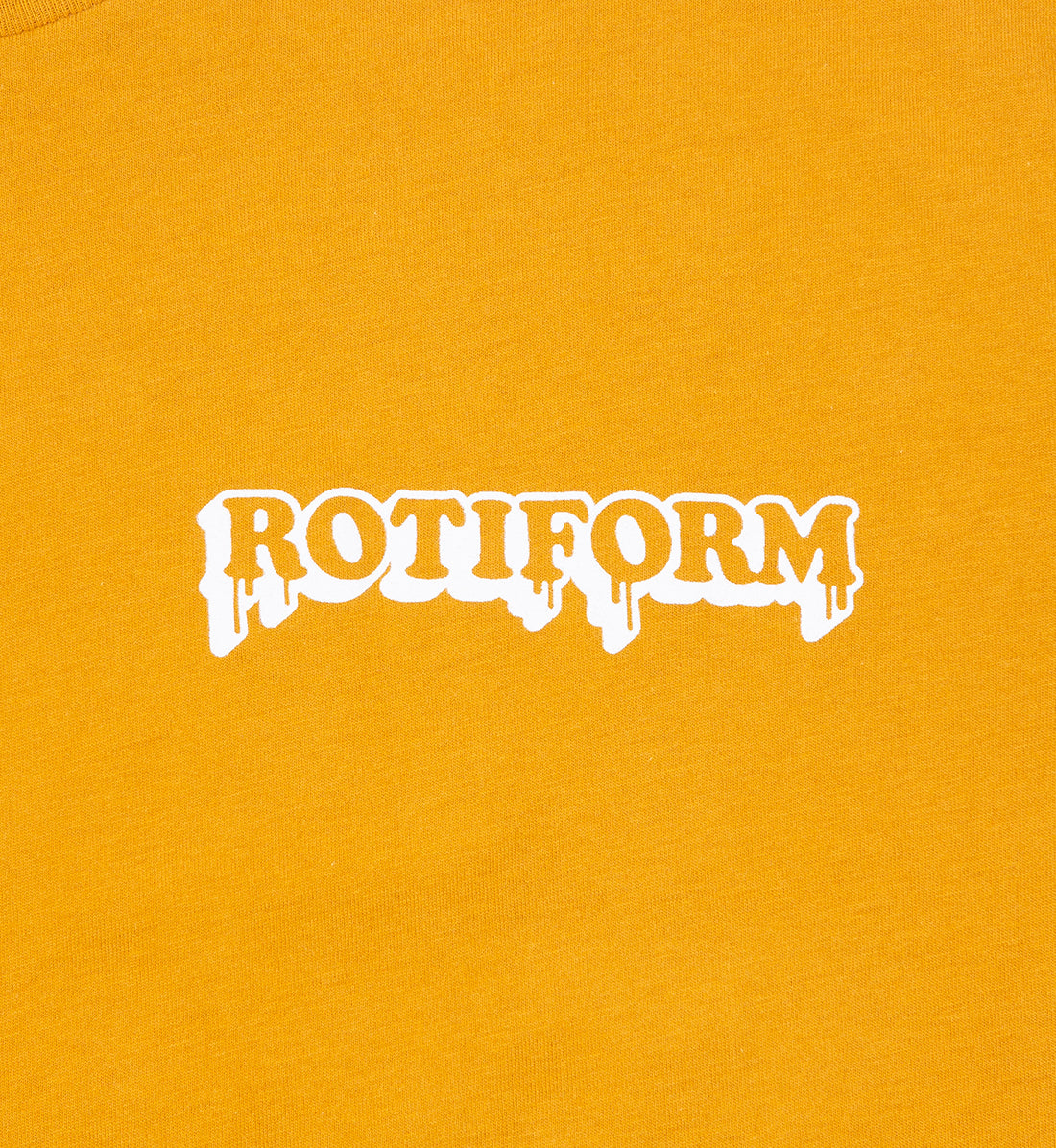 Rotiform WASH YOUR WHEELS short sleeve t-shirt in Dijon color, featuring bold graphic text on the front.
