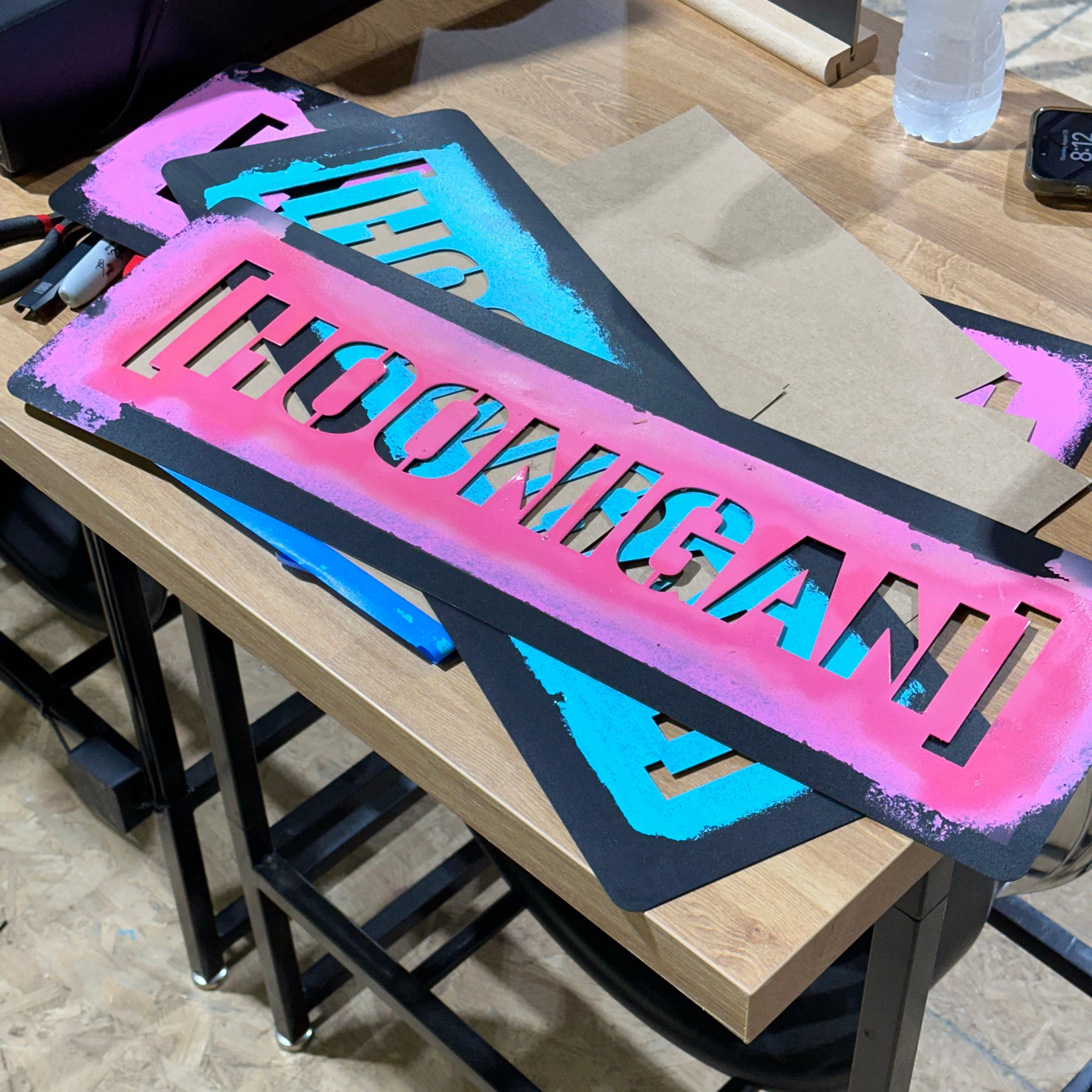 HOONIGAN 23.5-inch stencil featuring bold lettering for DIY projects and automotive design.
