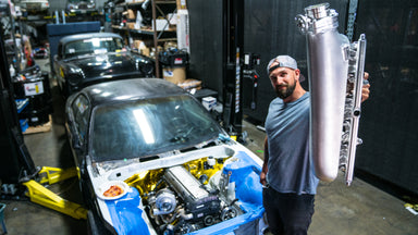 Vin Stuffs a Fresh Turbo and Crazy Manifolds in his Nissan s14 Drift Project