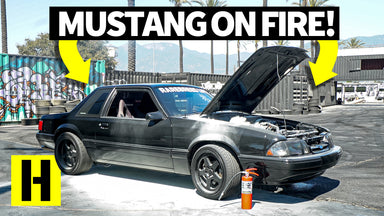 Ex-Police Car Ford Mustang Fox Body Throws Flames and Almost Burns Down