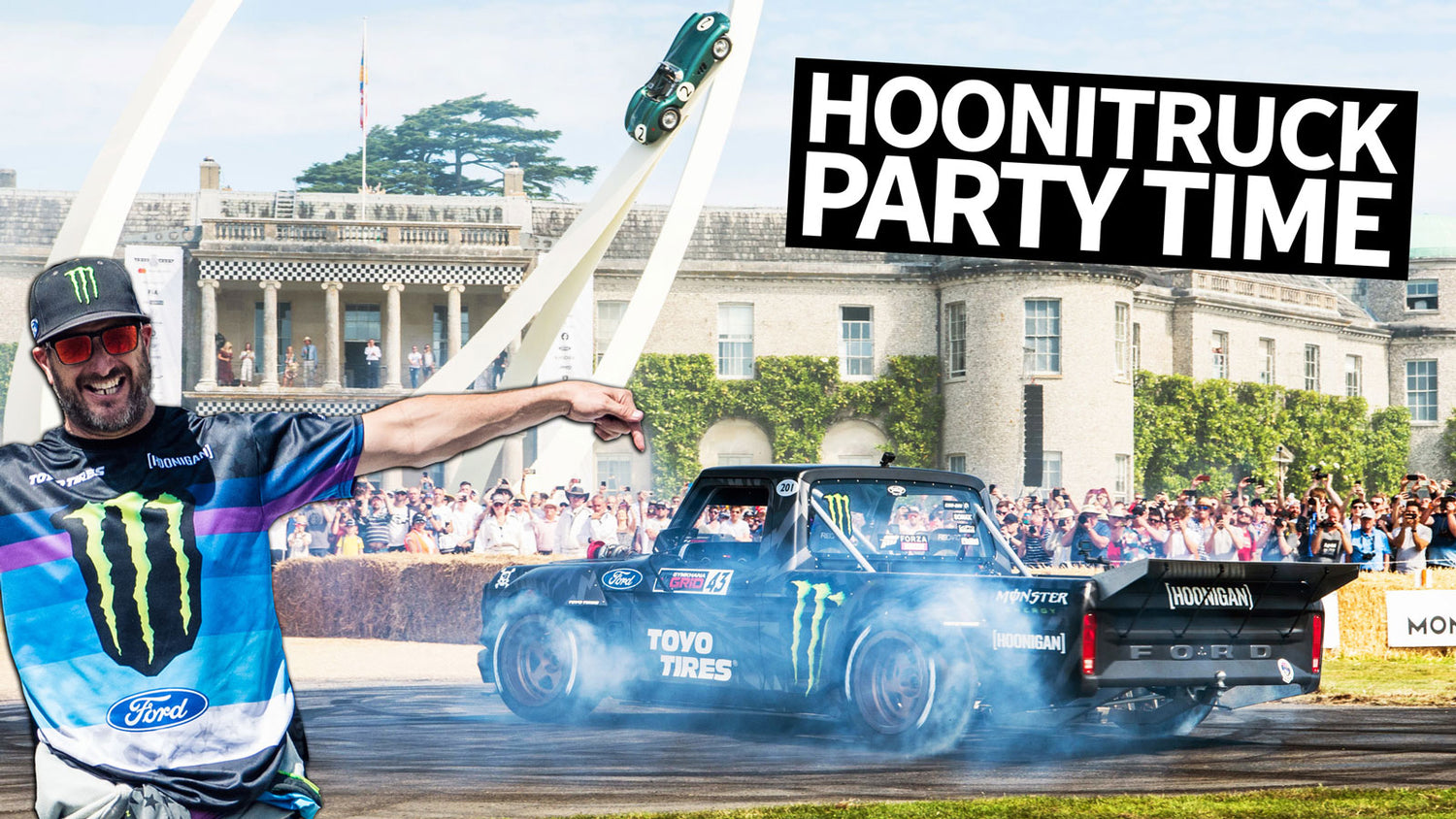 Ken Block's Hoonitruck Slays a Duke's Royal Driveway at Goodwood FOS 2019 + Cossie V2 Rally Action