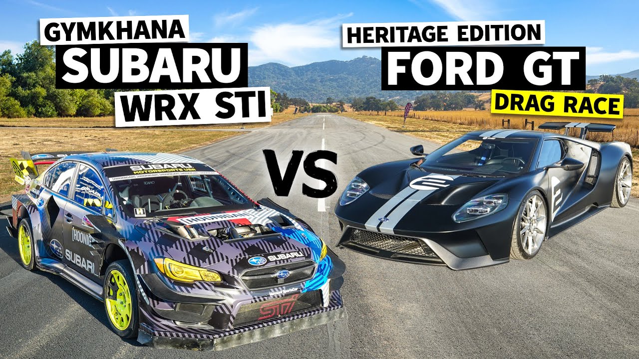 Ford GT Battles Travis Pastrana’s Subaru 862hp Gymkhana Car. Racecar vs. Supercar! // Flying Finish