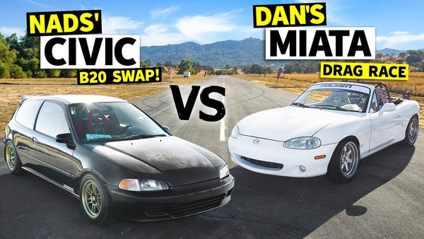 Honda Civic vs. Mazda Miata Epic Showdown: Danger Dan Races Nads’ B20 EG! // This vs. That