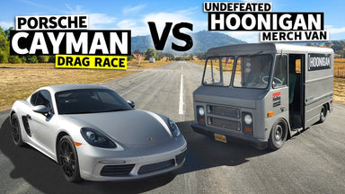 Brand New Porsche Cayman VS the Hoonigan Undefeated Merch Van // This vs That