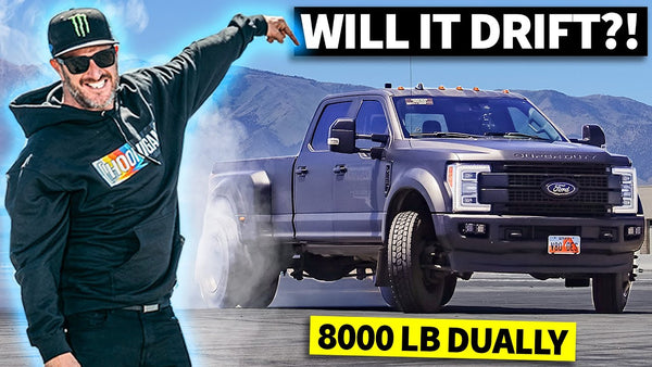 Ken Block Drifts A Dually! 8,000 lbs. of Diesel Powered Ford F-450 Tire Shredding Action