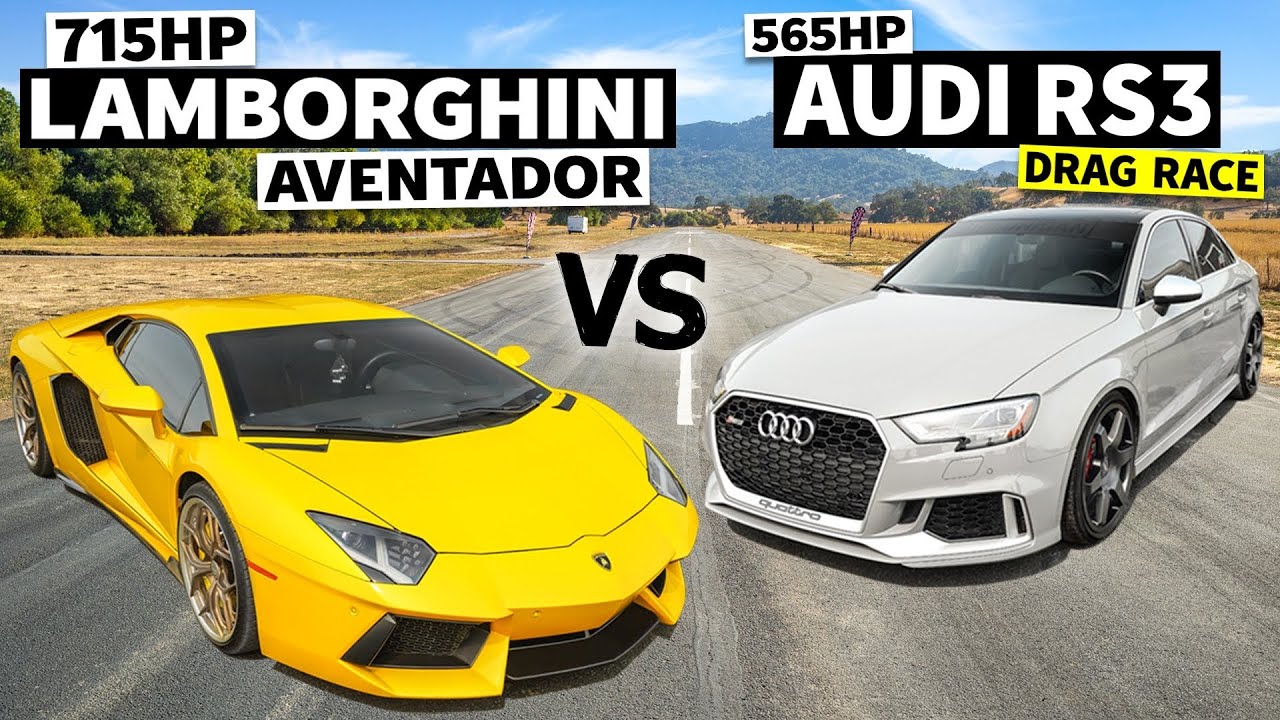 715hp V12 Lamborghini Aventador our 565hp Audi RS3 races! // This VS That