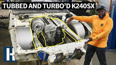 240SX Tubs, Made Out of Trailer Fenders?? Hert's Turbo Honda K24 Powered Nissan S13 Gets Clearance