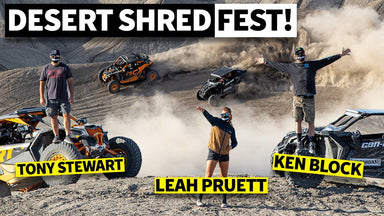 Ken Block, NASCAR’s Tony Stewart, and NHRA’s Leah Pruett Shred Can-Am's. Guess Who Crashes??