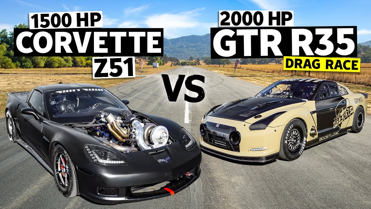 3,500hp Drag Race… R35 GT-R vs. C6 Corvette, 7 Second Showdown! // This vs. That
