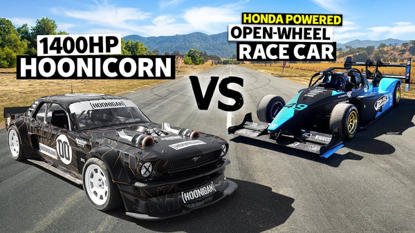 POWER vs WEIGHT! 1300lb 650hp WOLF vs Ken Block's AWD 1400hp Mustang // Hoonicorn vs The World 2