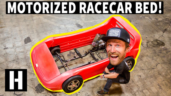 We Turn a Racecar Bed into a REAL car. Childhood Dreams Come True!!