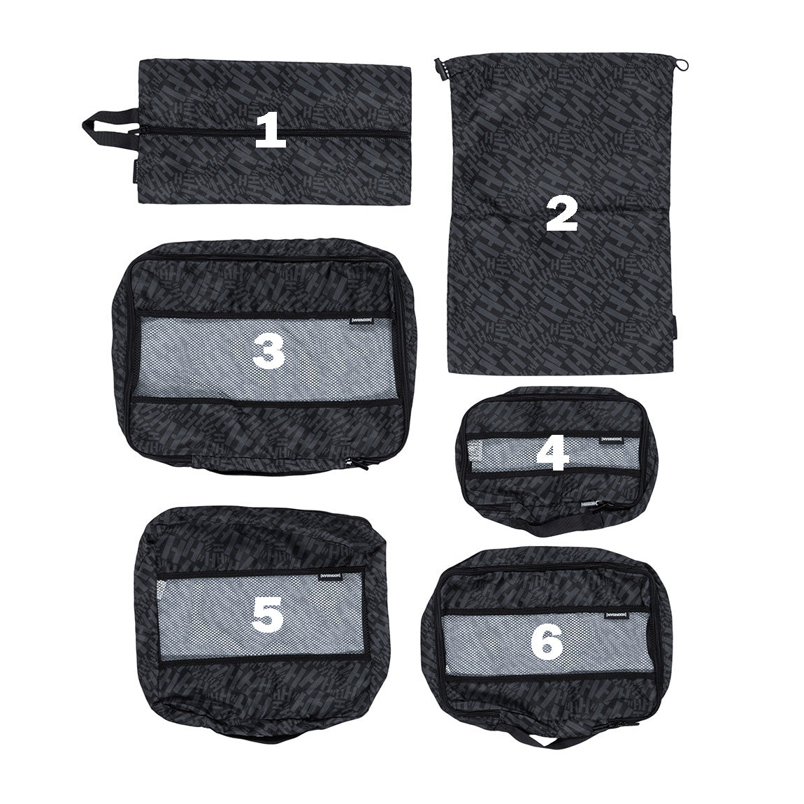 Hoonigan SCATTER H LOGO 6 Piece Packing Cubes