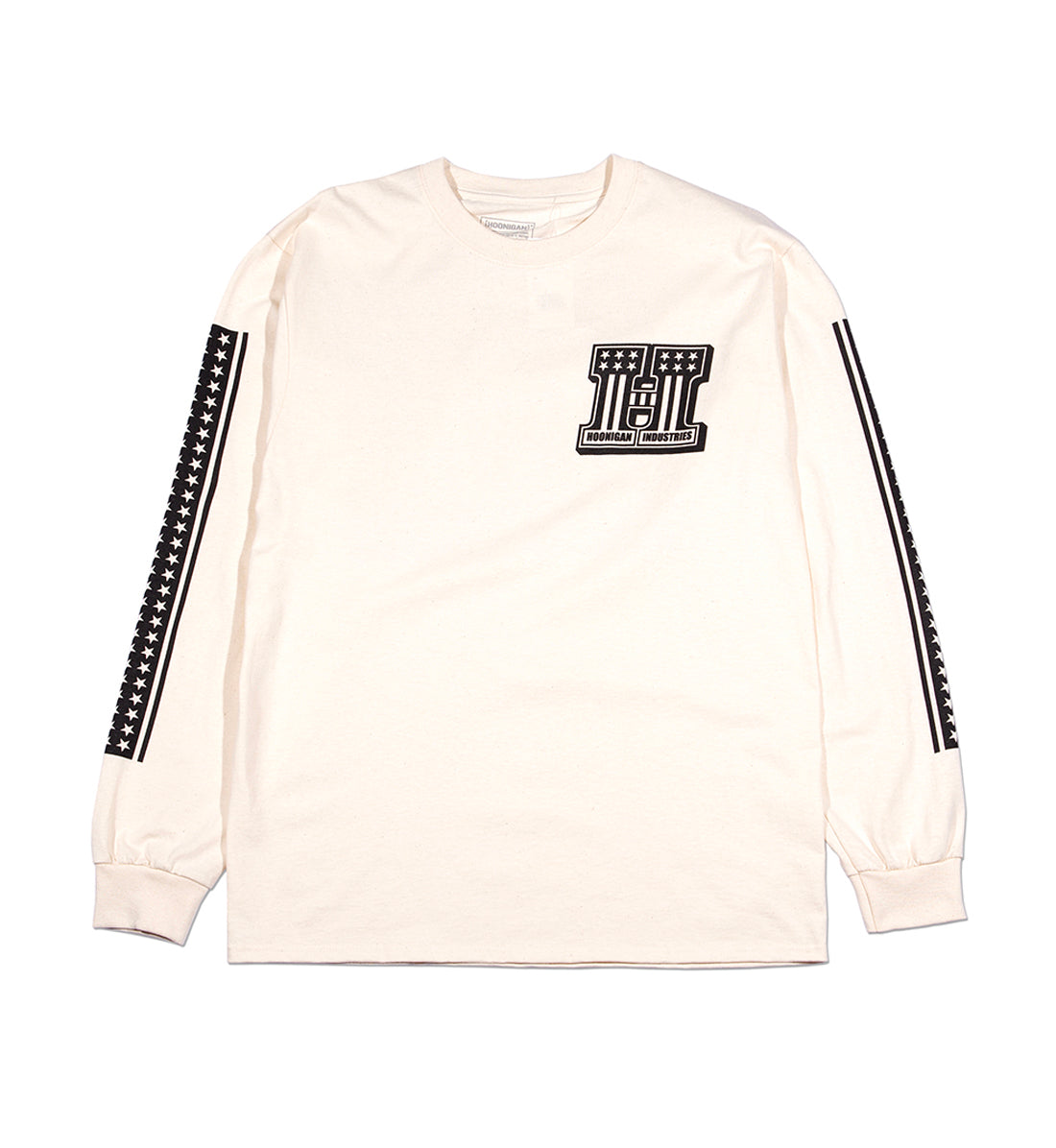 Hoonigan HARDTAIL Long Sleeve Tee in natural color, featuring a front graphic design.