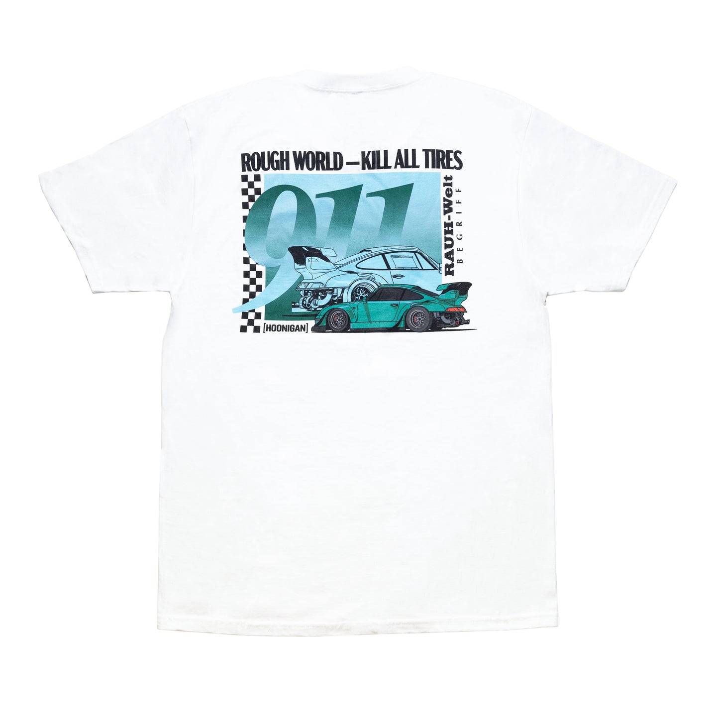 Hoonigan X RWB ROUGH WORLD KILL ALL TIRES Short Sleeve Tee