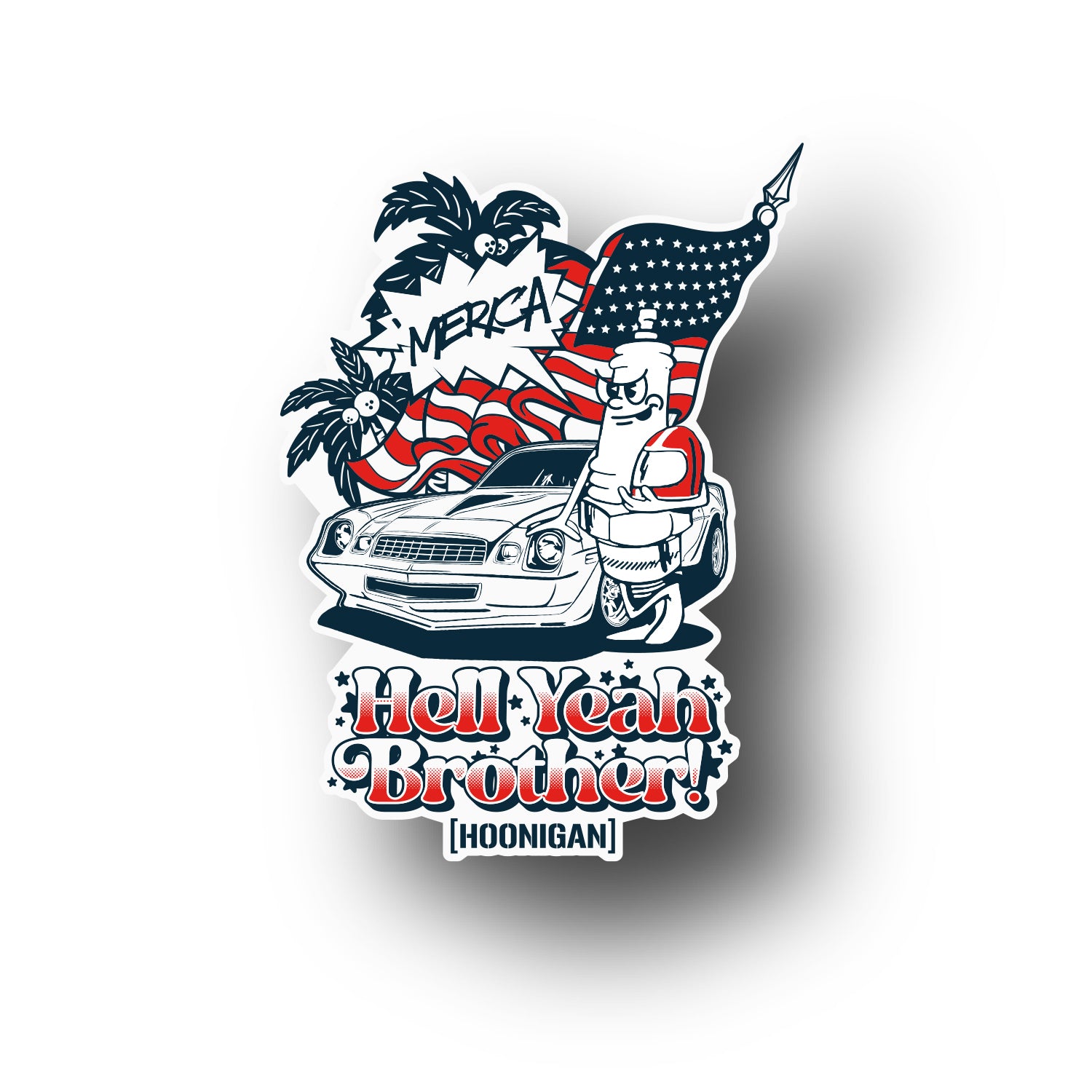 Hoonigan 'MERICA Sticker (4.7")