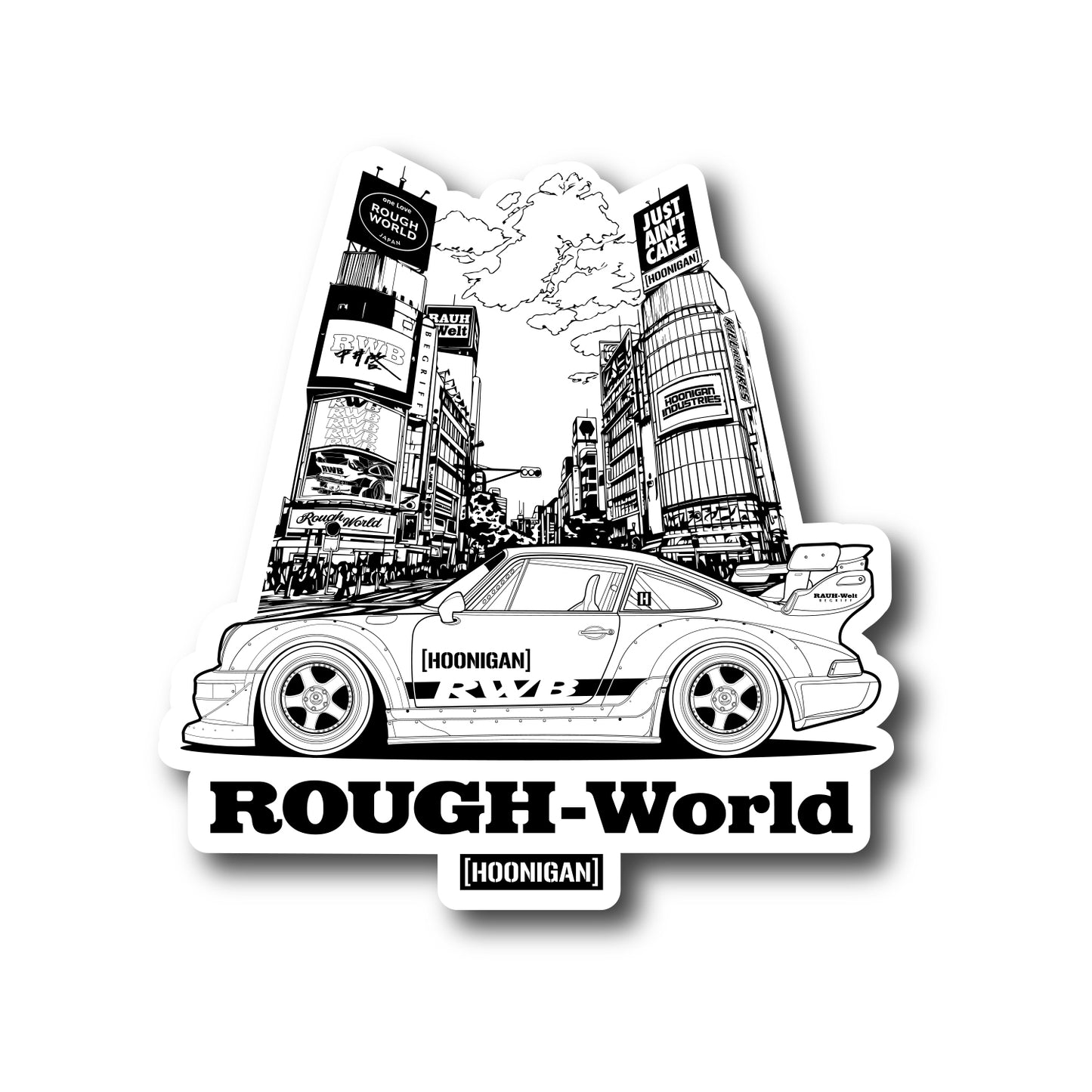 Hoonigan X RWB WELCOME TO SHIBUYA Sticker (4.25")