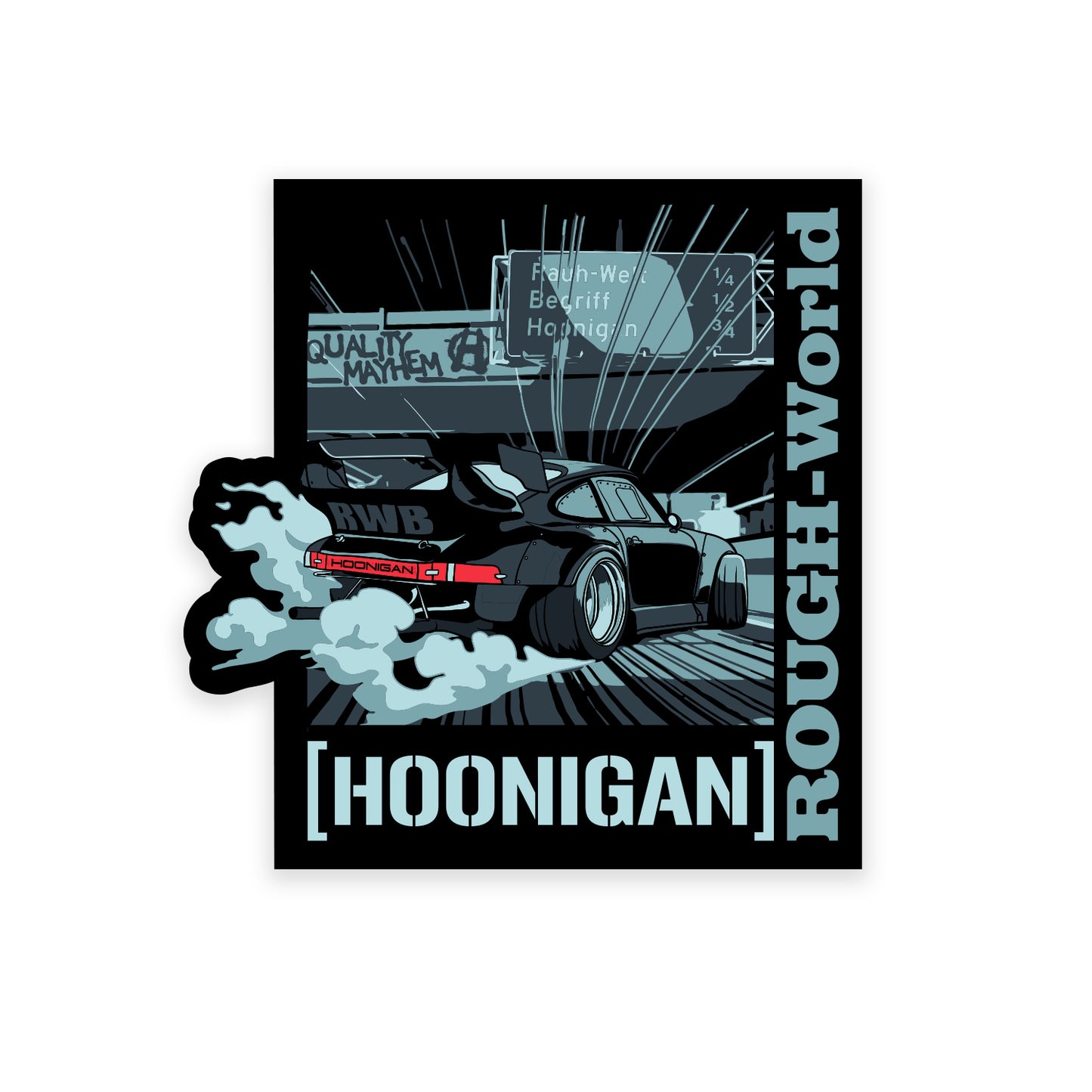 Hoonigan X RWB WANGAN DRIFT Sticker (4.25")