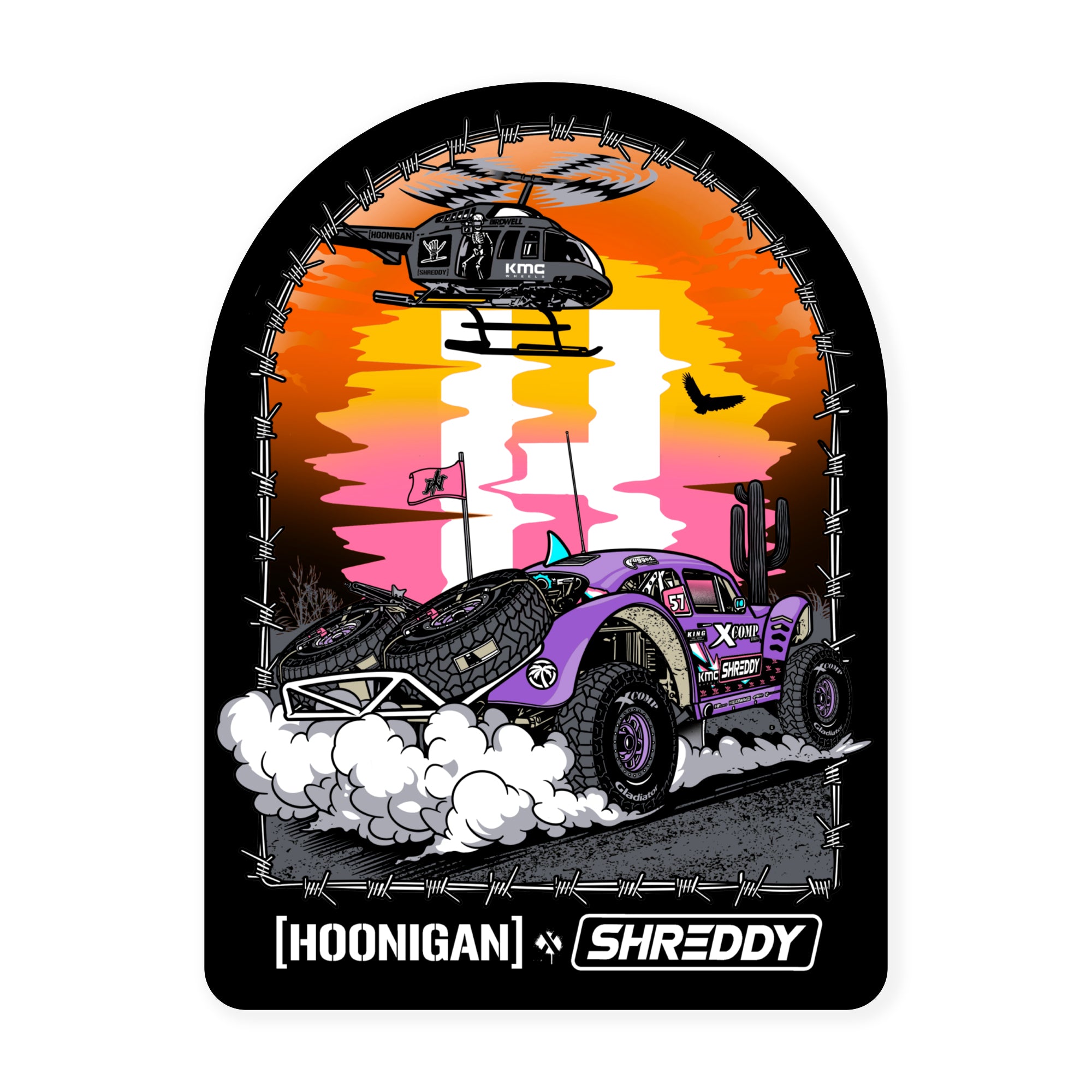 Hoonigan x Shreddy DESERT Sticker (4.7")