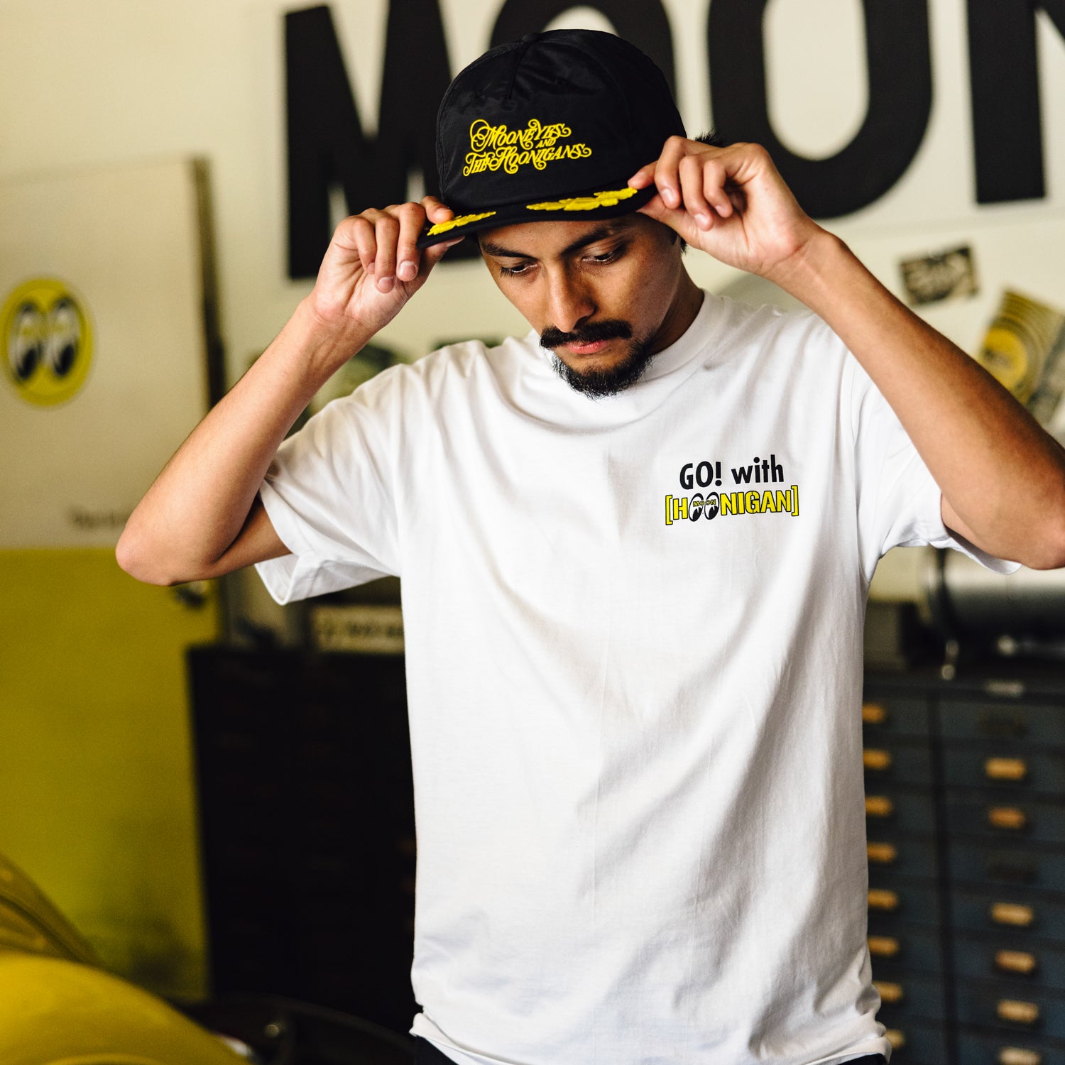 Hoonigan x Mooneyes DECORATED Unstructured Snapback Hat