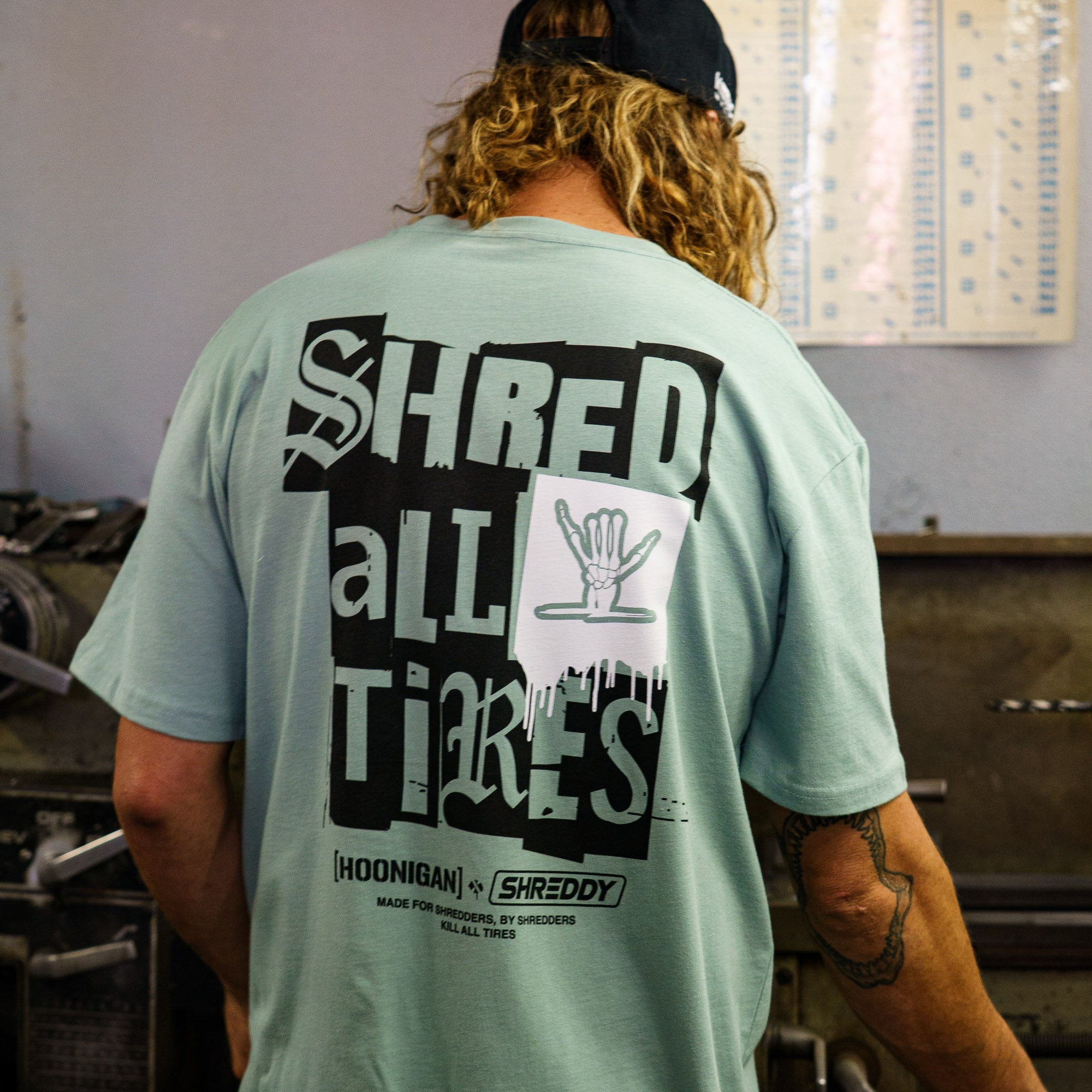 Hoonigan x Shreddy SHRED ALL TIRES Short Sleeve T-Shirt