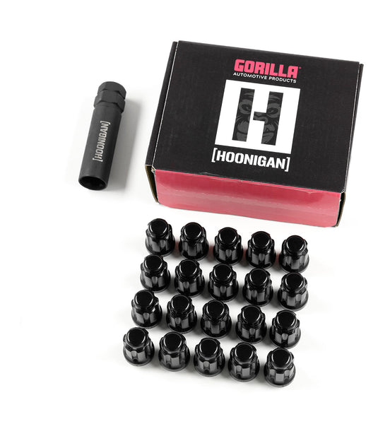 HOONIGAN x GORILLA steel lug nuts for your ride. Features a Spline Drive head style with a 60 degree conical seat.