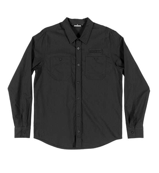 DONUT GARAGE Woven Long Sleeve Button-up Shirt