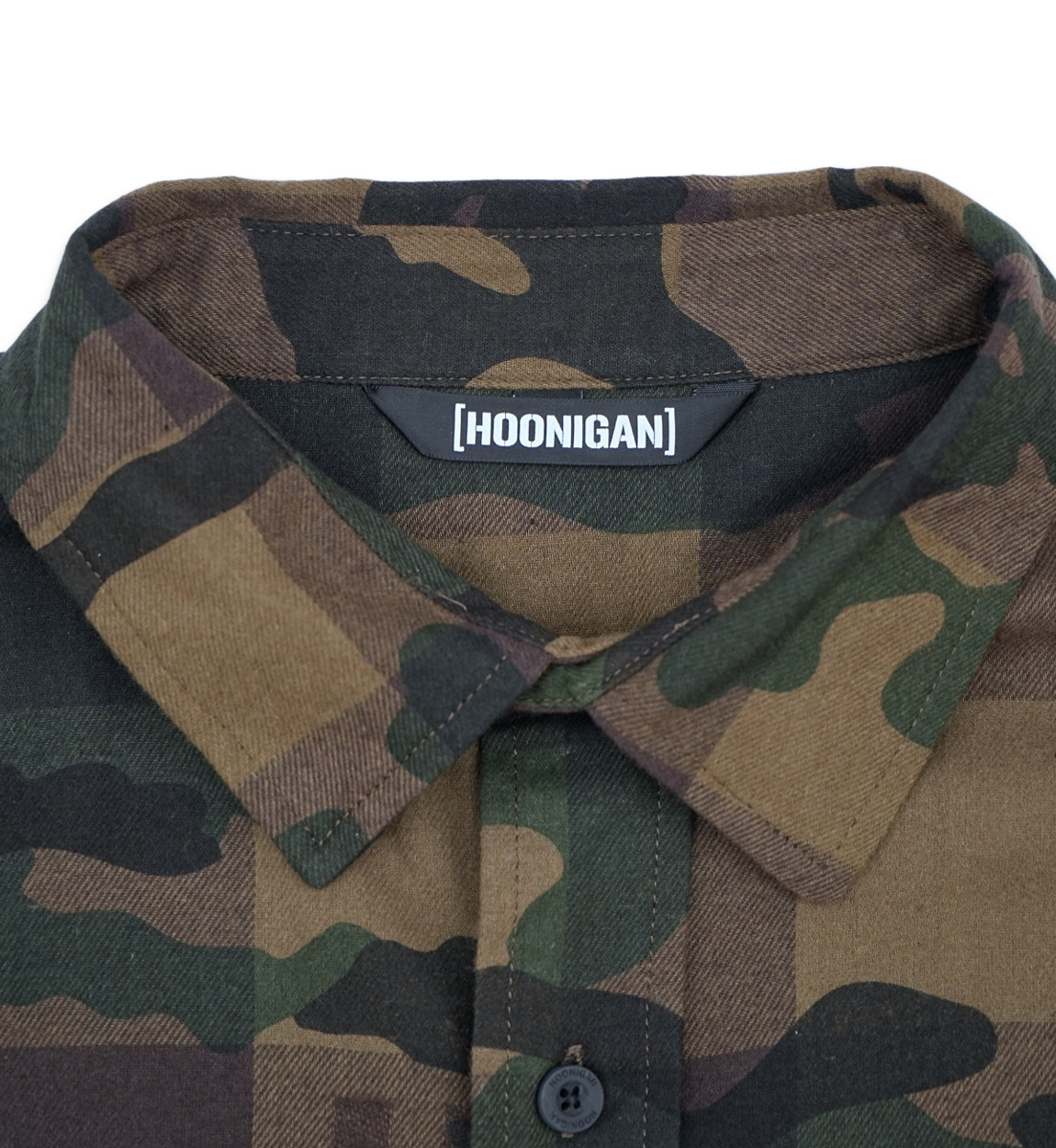 Hoonigan H Icon Camo Woven Flannel Long Sleeve Shirt